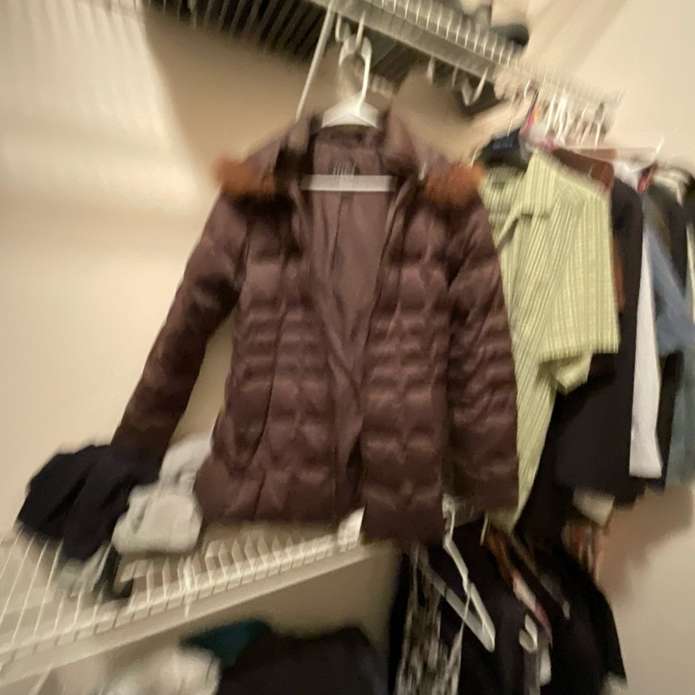 SEARLE down longer jacket with fur collar